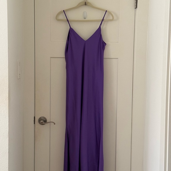 Target A New Day Purple Sateen Midi Dress - Picture 3 of 4